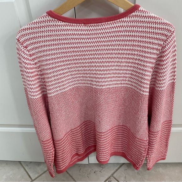 NWT Christopher & Banks White Coral Hook Eye Cotton Pockets Cardigan Sweater - Picture 5 of 10